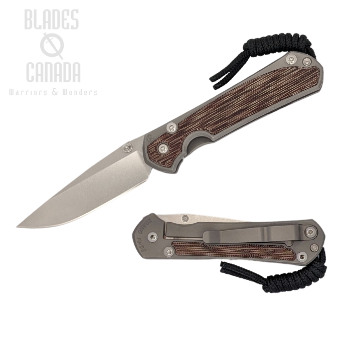 Chris Reeve Small Sebenza 31 Framelock Folding Knife, MagnaCut, Titanium Glass Blasted, Natural Micarta, S31-1660